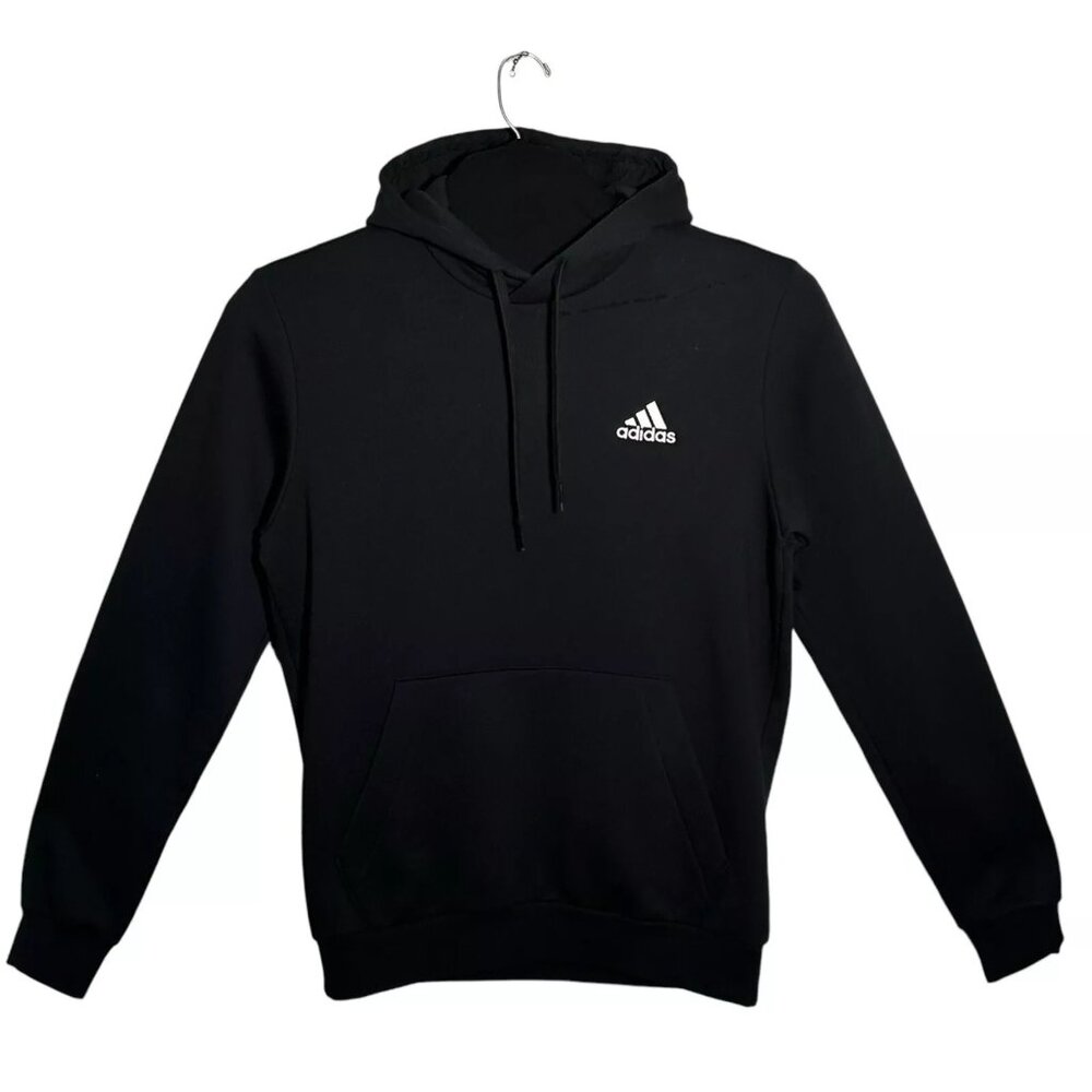 adidas Men's Essentials Fleece Pullover Hoodie Size L Black Regular Fit Sweater‎